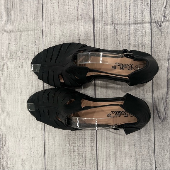 BELLA Black suede Women's block heel Sandals/size 8 - Picture 8 of 16